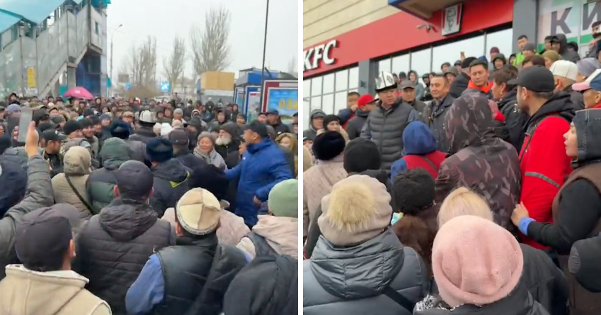 Очередной митинг в Бишкеке – протестует рынок "Аламедин"