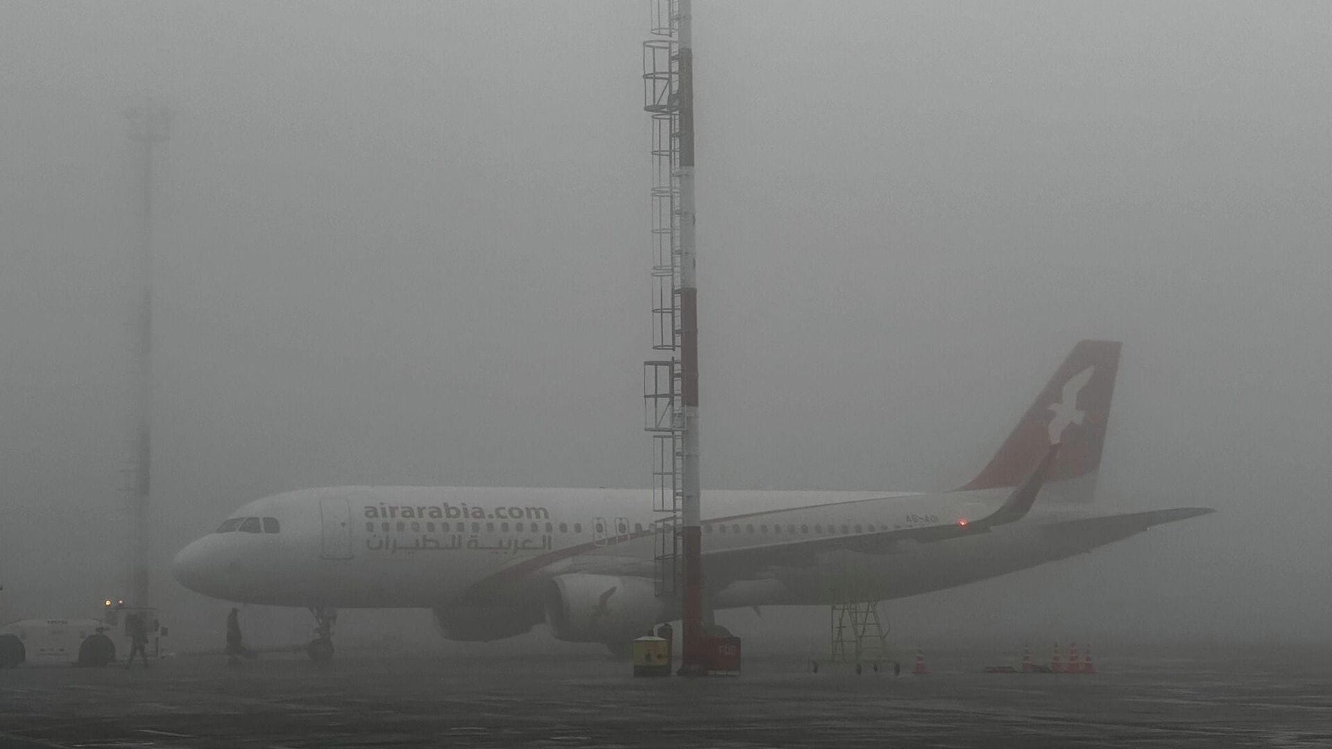 Из-за густого тумана и снега в международном аэропорту «Ош» задерживают рейсы