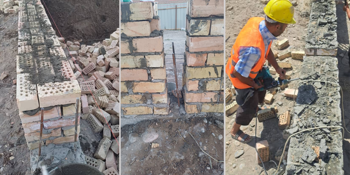 Подрядчика соцобъекта в Джалал-Абаде заставили переделывать кладку кирпича