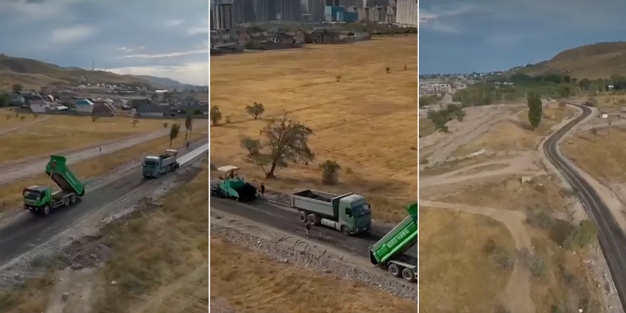 Между селами Кок-Жар и Орто-Сай ремонтируют дорогу