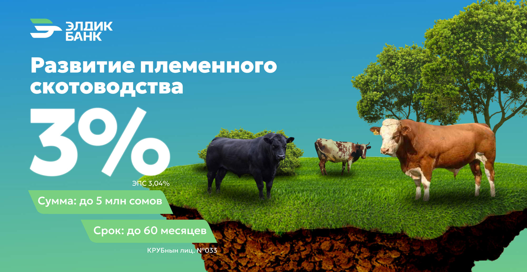Развитие племенного скотоводства под 3% от «Элдик Банка»