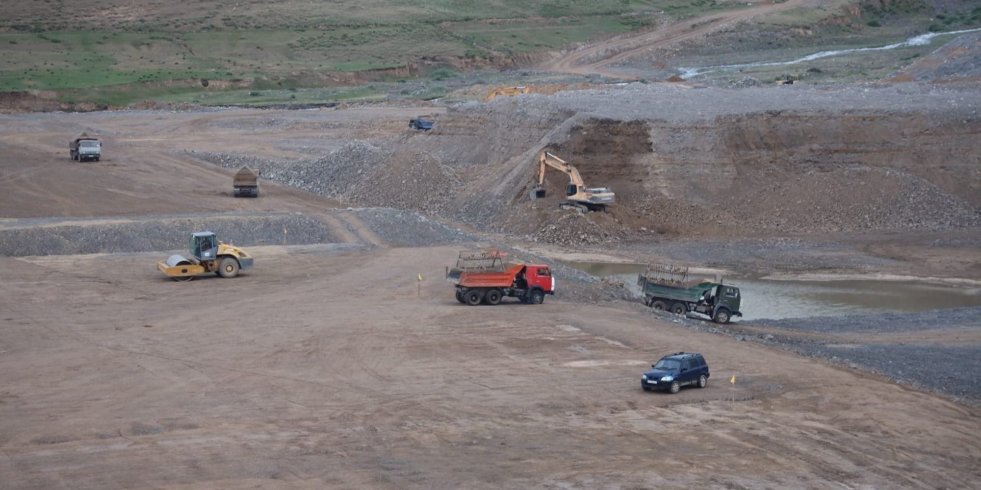 Строительство водохранилища в Таласской области. Фото: Минсельхоз.