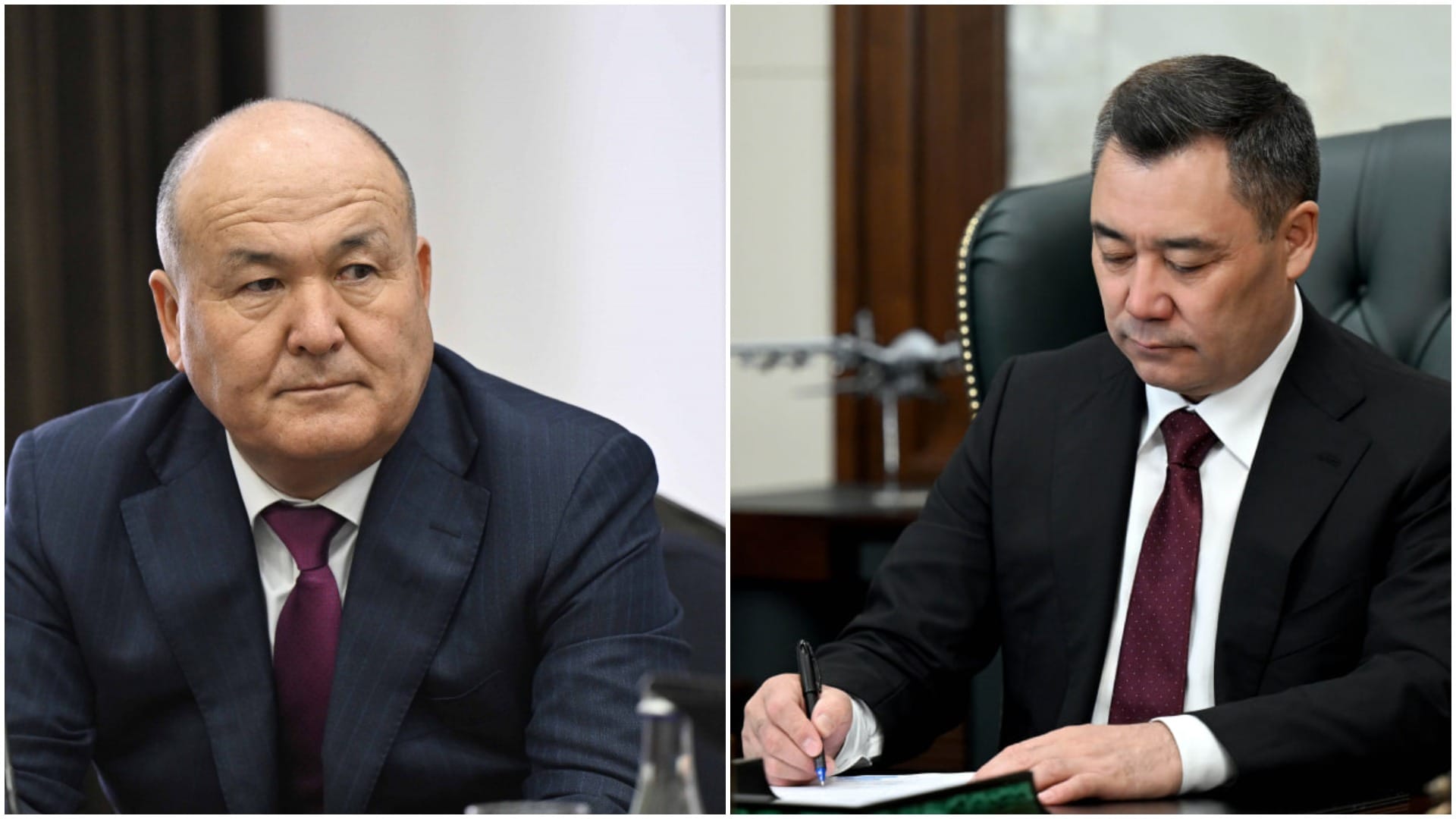 Женишбек Токторбаев, Садыр Жапаров. Фото: gov.kg, president.kg.