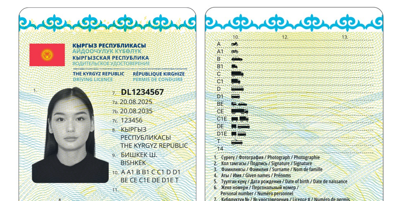 Как будут выглядеть новые водительские удостоверения в Кыргызстане – обзор