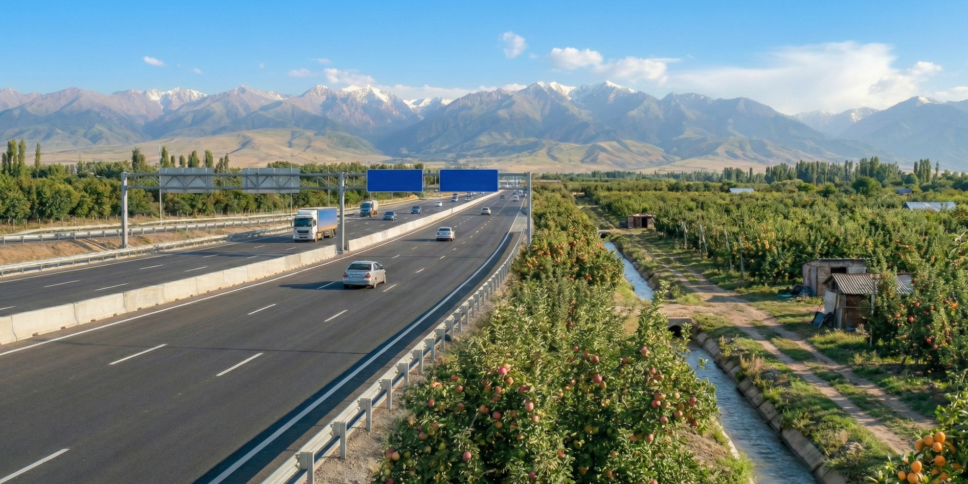 Вдоль дорог Кыргызстана высадят плодовые сады для борьбы с эрозией и укрепления откосов