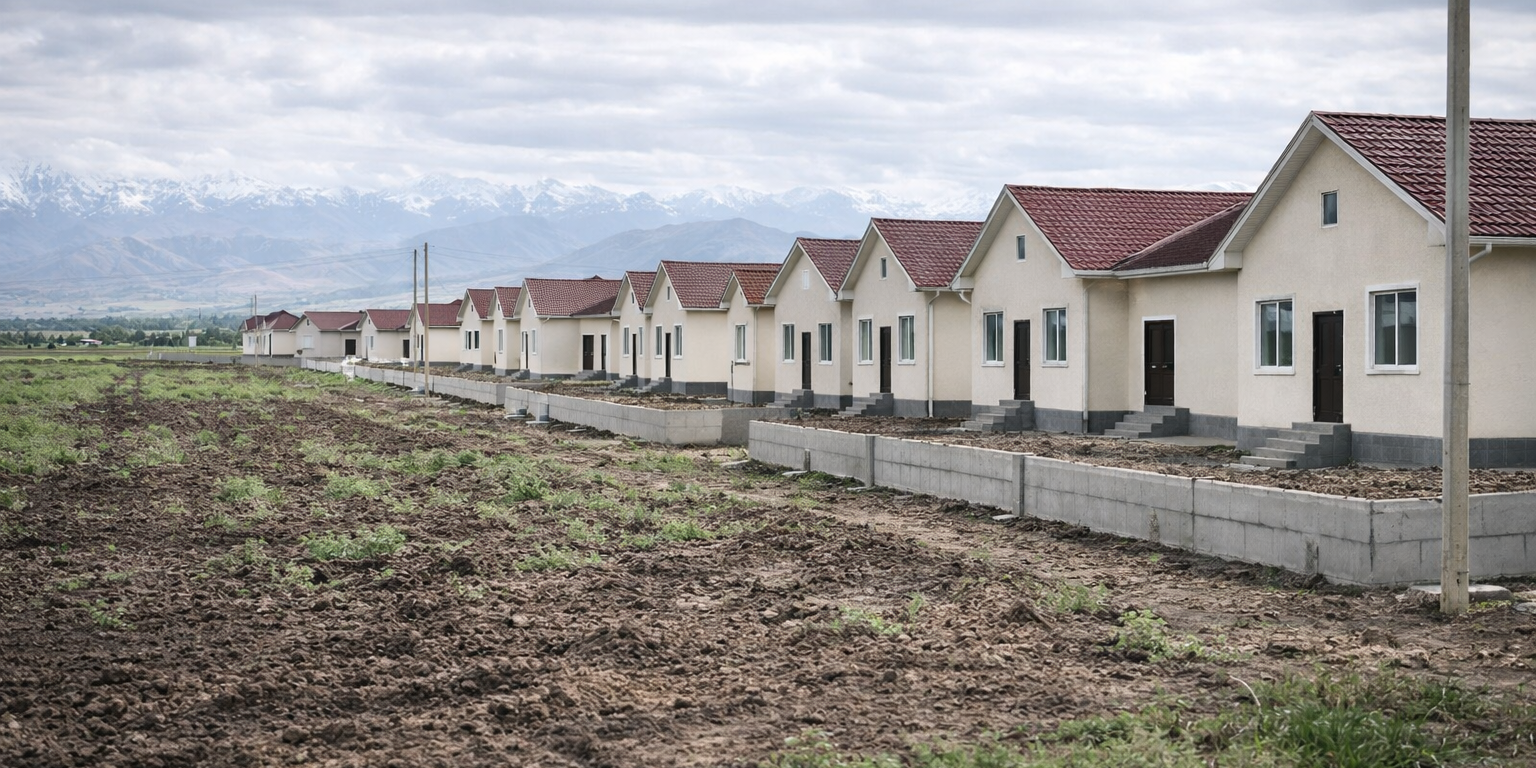 Богарную пашню в Манасе трансформировали под жилье для переселенцев из зон риска