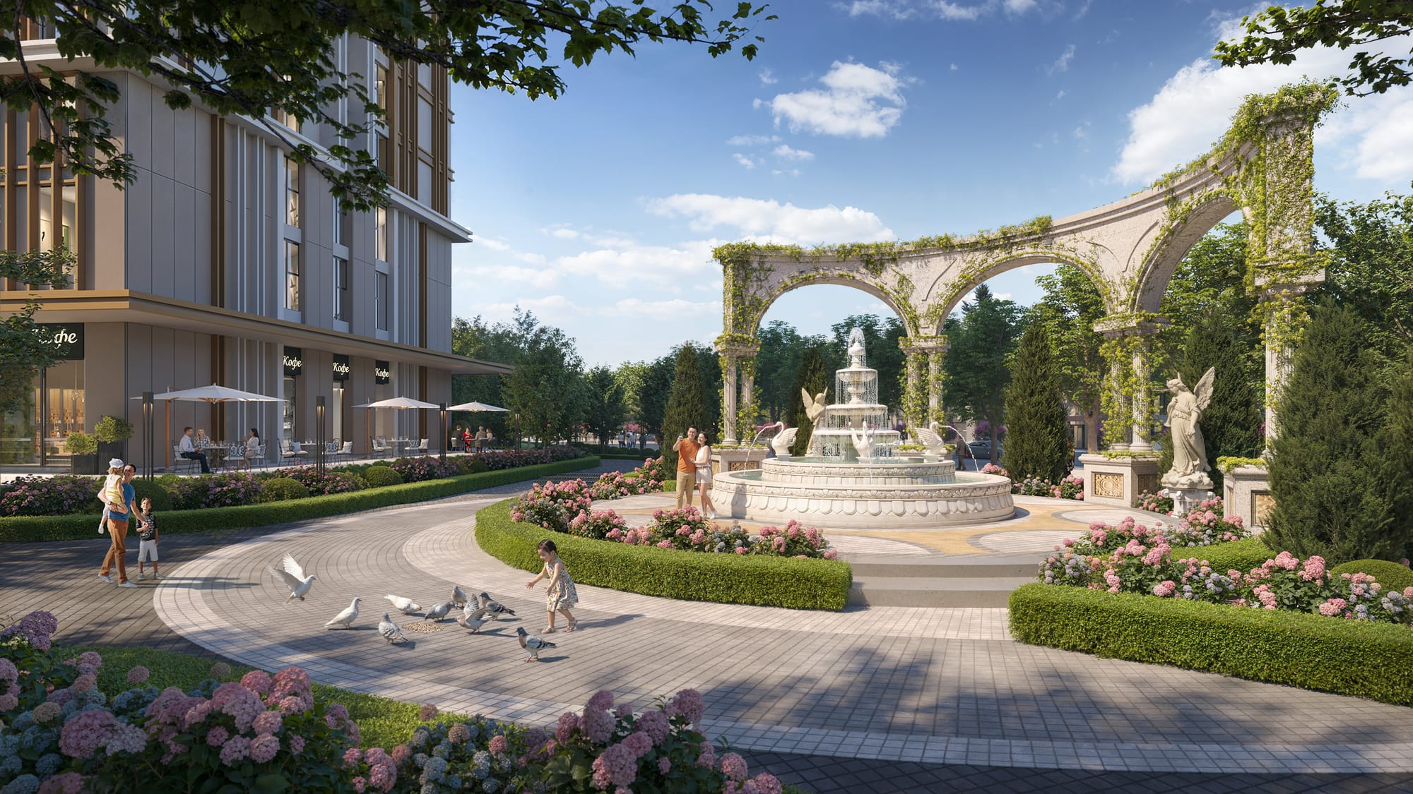 Ландшафтный сад фазы The Essence — масштабный городской комплекс All-in-one Royal Central Park.