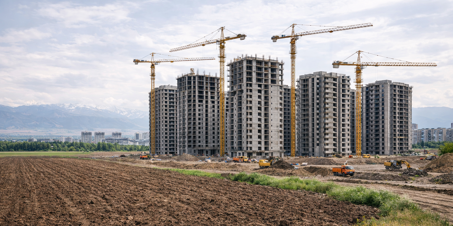 Кабмин трансформировал 1 га пашни в в Бишкеке под строительство многоэтажек