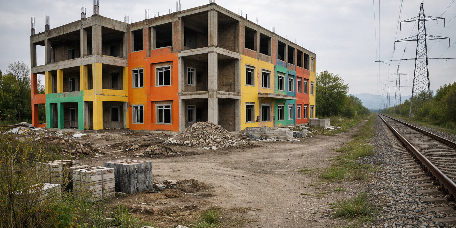 В Шамалды-Сае приостановили стройку детсада у железной дороги