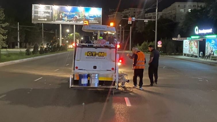 В Бишкеке возвращают выделенные полосы – городские службы обновили разметки на улице Токомбаева изображение публикации