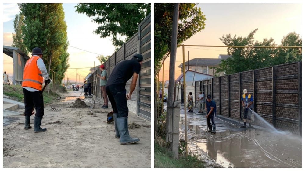 Улицы жилмассива Арча-Бешик затопило в результате проливного дождя изображение публикации