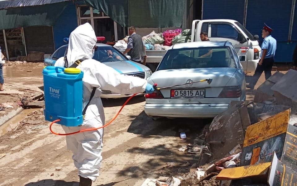 В пострадавших от селя районах проводят дезинфекционные работы изображение публикации