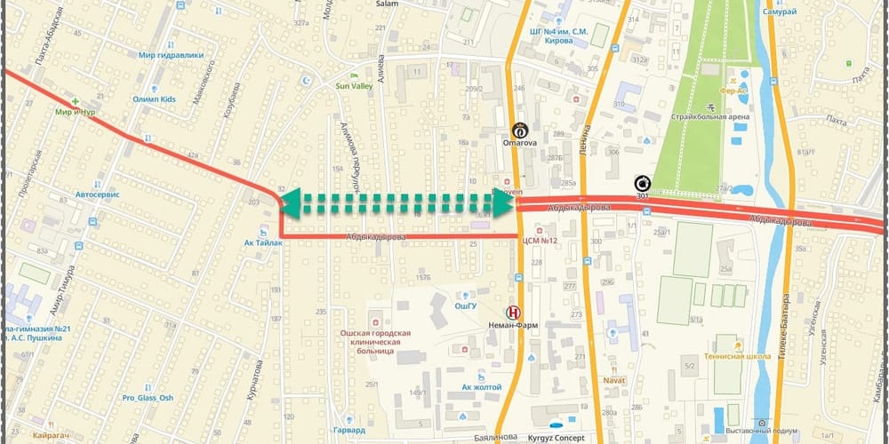 В Оше улицу Абдыкадырова продлят до улицы Амир-Тимура для разгрузки транспортных потоков изображение публикации