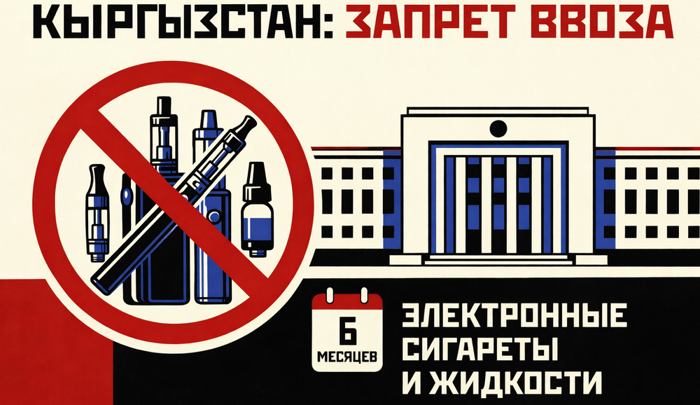 Кыргызстан ввел полугодовой запрет на ввоз электронных сигарет и картриджей изображение публикации