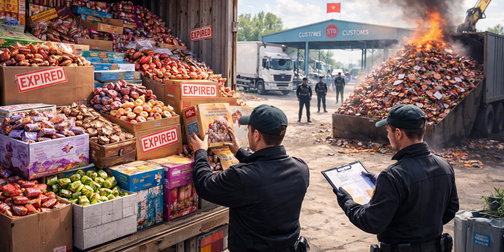 На КПП «Ак-Тилек» задержали 10 тонн сладостей — просрочку пришлось сжечь изображение публикации