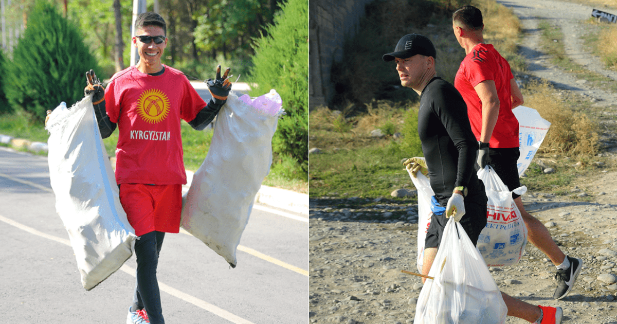 Плоггинг по-кыргызски. В Бишкеке триатлонисты провели экологическую акцию изображение публикации