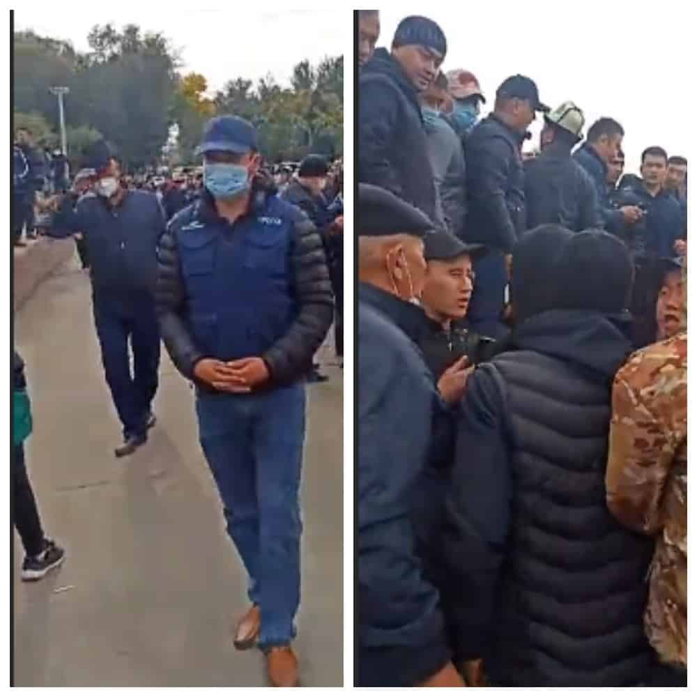На митинге в Оше у микрофона обычные граждане. Политиков не видно изображение публикации