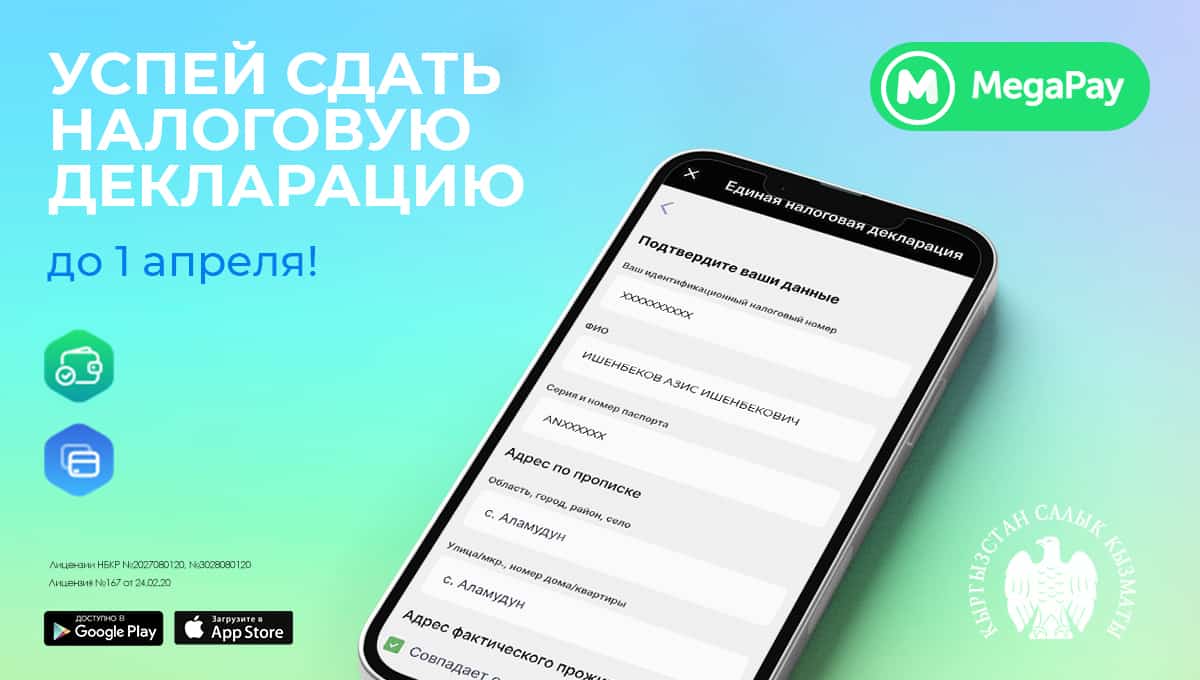 Заполни и сдай налоговую декларацию онлайн до 1 апреля в приложении MegaPay изображение публикации