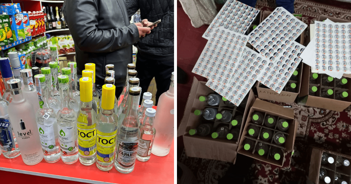 В Бишкеке изъяли контрафактный алкоголь и акцизные марки на 3 млн сомов