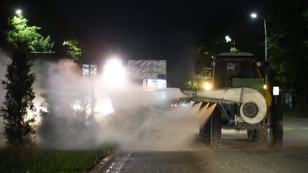 В Бишкеке деревья обрабатывают от болезней и вредителей – фото изображение публикации