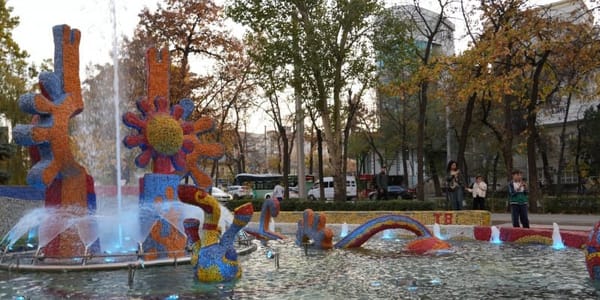 Открытие обновленного фонтана «Солнечные рыбки». Фото: мэрия Бишкека.