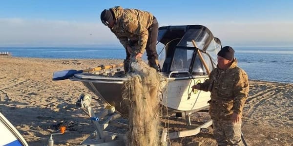 На Иссык-Куле изъяли 400-метровую браконьерскую сеть изображение публикации