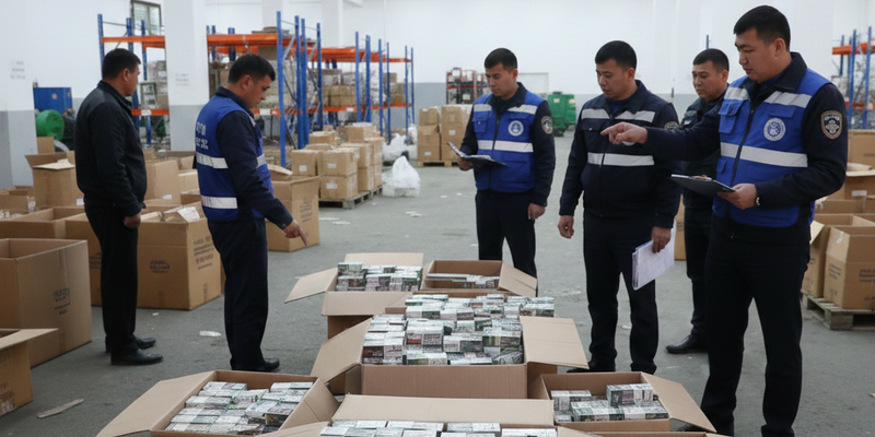 На рынке Манаса изъяли нелегальные сигареты на 721 тысячу сомов изображение публикации